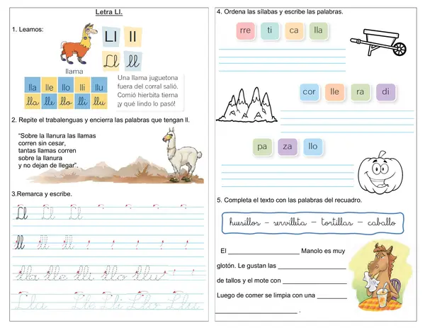 Guía 1° básico "Letra Ll"