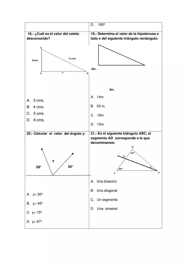 PRUEBA DIAGNOSTICO MATEMATICA, CON SOLUCIONES CATEGORIZADAS  OCTAVO BASICO