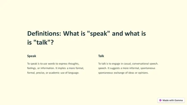 Diferencias entre el "speak" y el "talk"