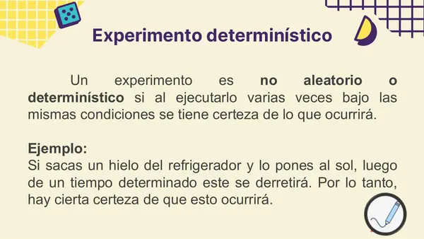 Experimentos aleatorios, determinísticos y espacio muestral 