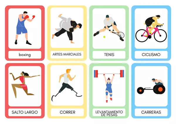 Tarjetas con Ilustraciones: Deportes y juegos internacionales.