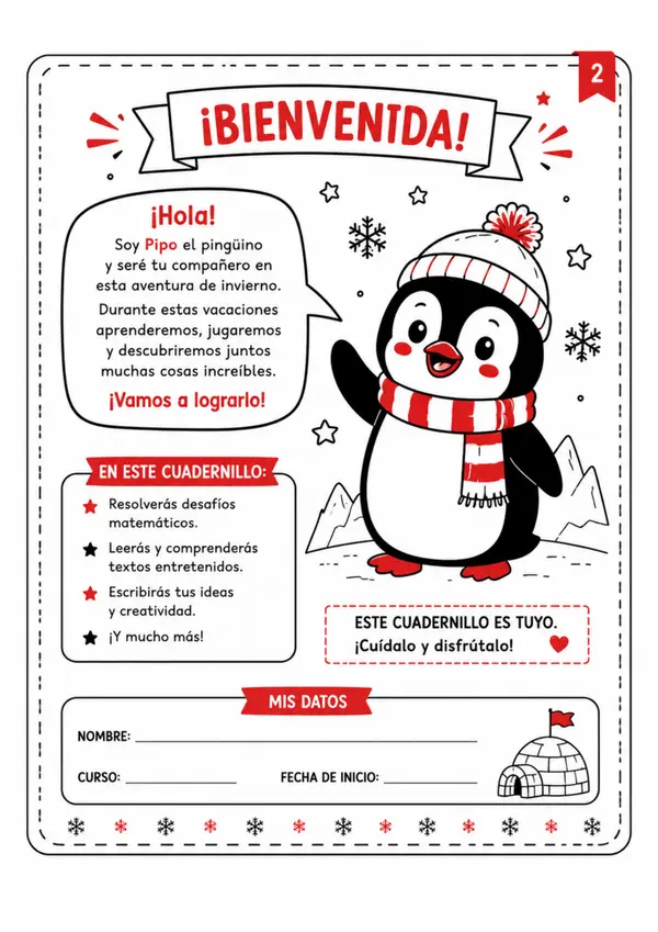 Cuadernillo de Vacaciones de Invierno. matemáticas 3° y 4° Básico