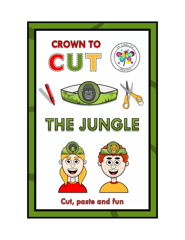 Crowns Hat Craft to Cut Jungle Animals Play Color 2