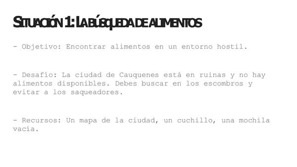 Juego "supervivencia" para introducir las novelas distópicas