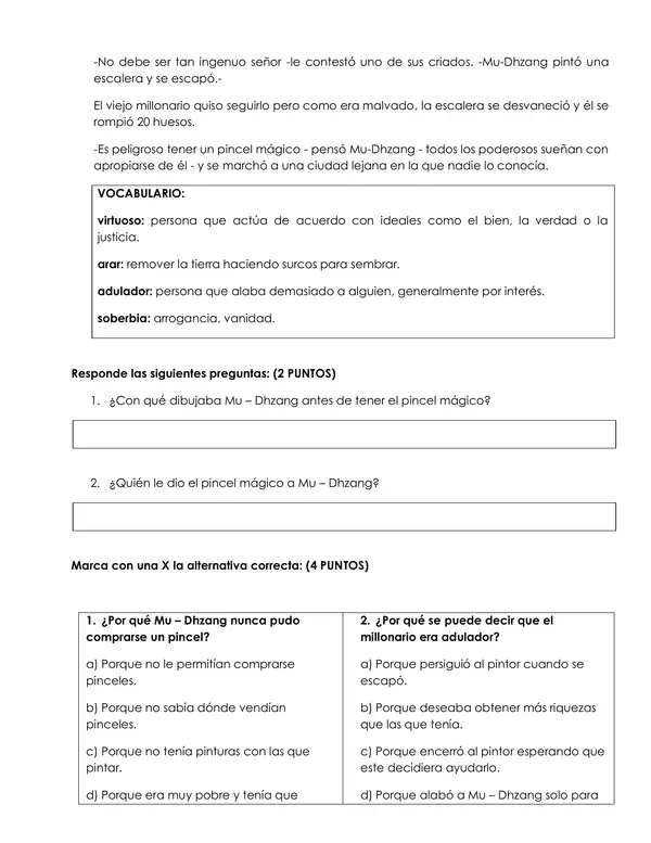 Comprensión de textos literarios y no literarios y uso de prefijos, sufijos y acento dierético”