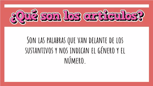 Artículos Definidos e indefinidos