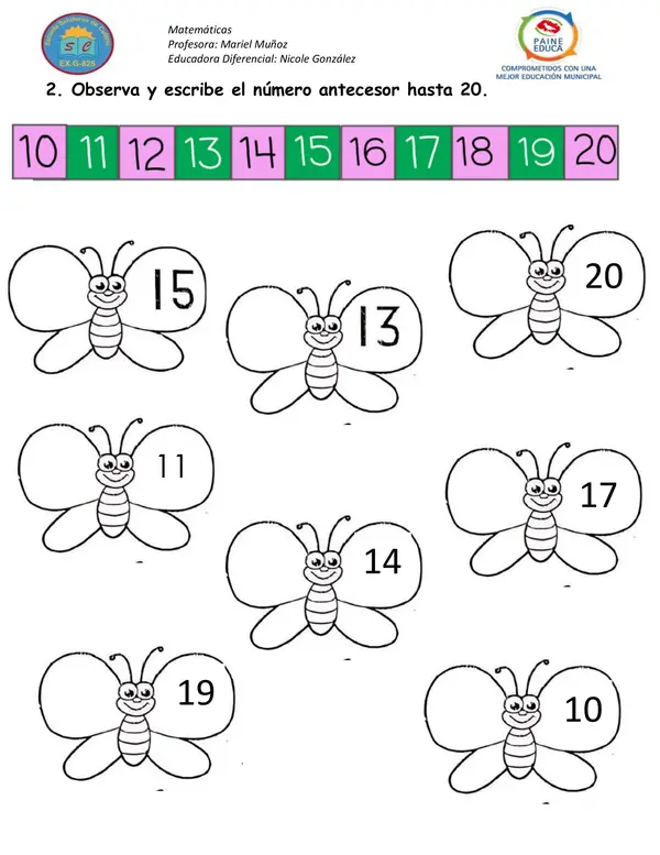 Guía de aprendizaje: Antecesor.