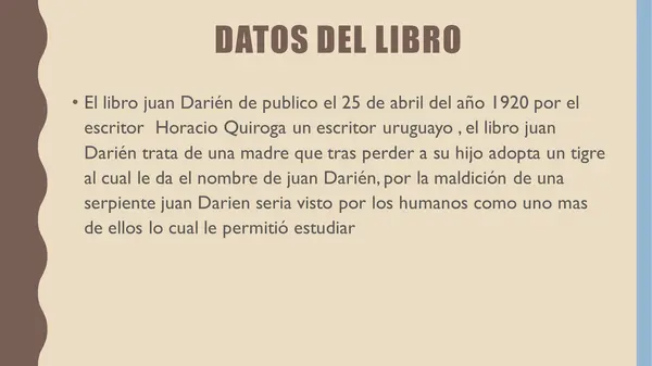 Análisis literario - Juan Darién (Horacio Quiroga)