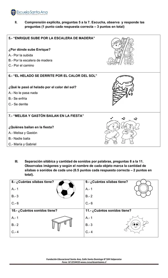 EVALUACION ESTANDARIZADA PRIMERO BASICO 