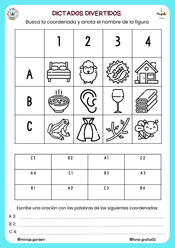Coordenadas de Palabras (Dictados Visuales)