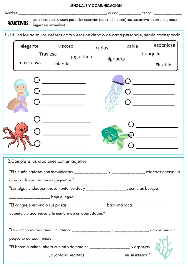 Adjetivos, Lenguaje y comunicación