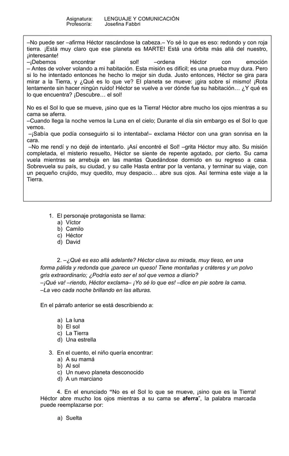 Guía contenidos UNIDAD 1 3ro básico Lenguaje