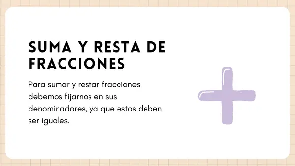 Suma y Resta de fracciones