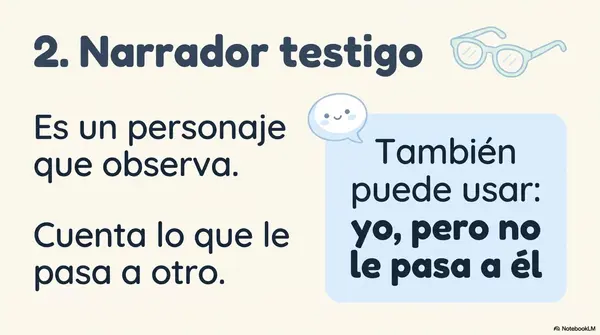 PRESENTACIÓN TIPO DE NARRADOR (TESTIGO Y PROTAGONISTA)