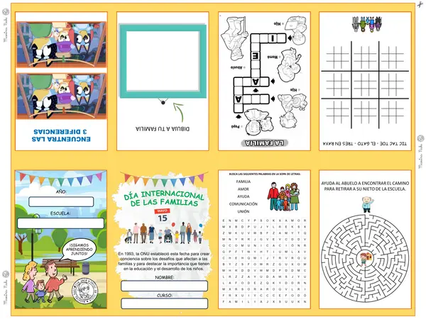 Mini libro de actividades: Día de las Familias
