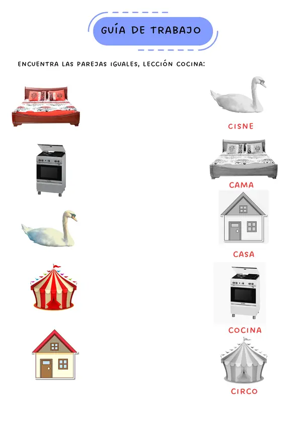 GUÍA LECCIÓN COCINA - VASO - HIJO - MUÑECA