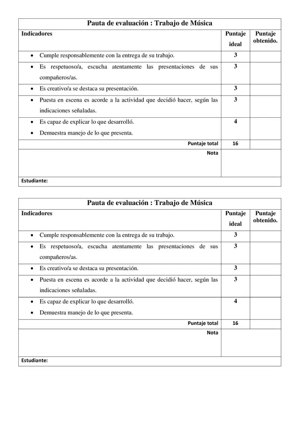 PAUTA DE EVALUACION