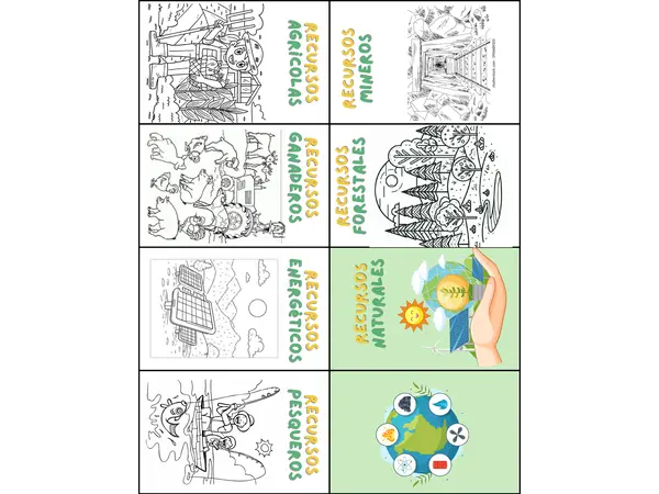 Minilibro "Recursos Naturales" para colorear