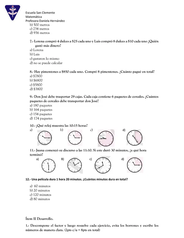 Guía de trabajo multiplicaciones