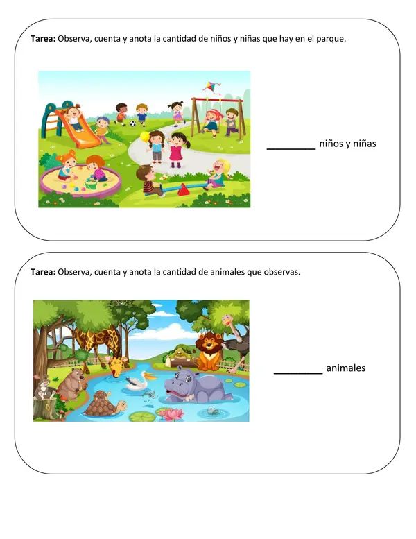 Mini tareas matemática 1° básico