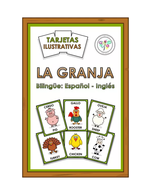 Tarjetas Ilustrativas La Granja Animales Bilingüe Español Inglés