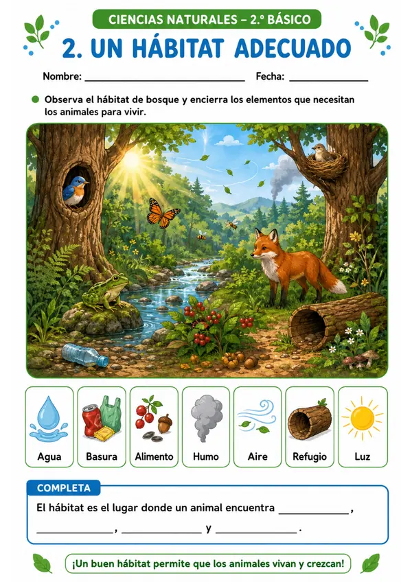 Unidad 2: Ciclos de vida, hábitats y animales invertebrados
