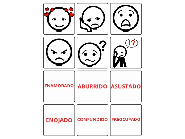 Pictogramas emociones para llavero