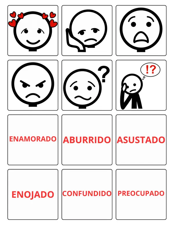 Pictogramas emociones para llavero