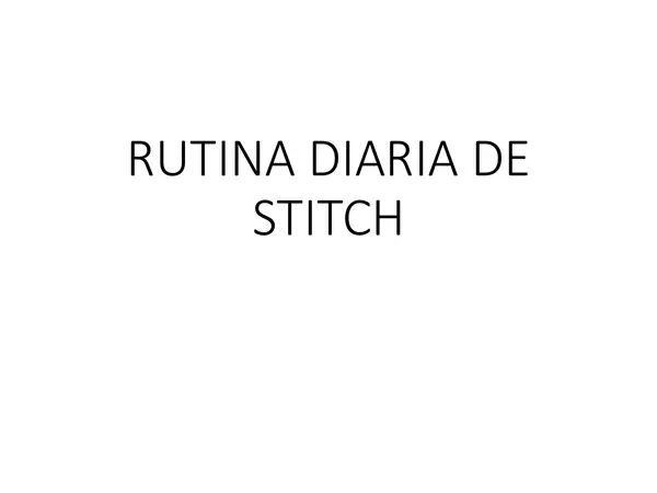 RUTINA DIARIA DE STITCH 
