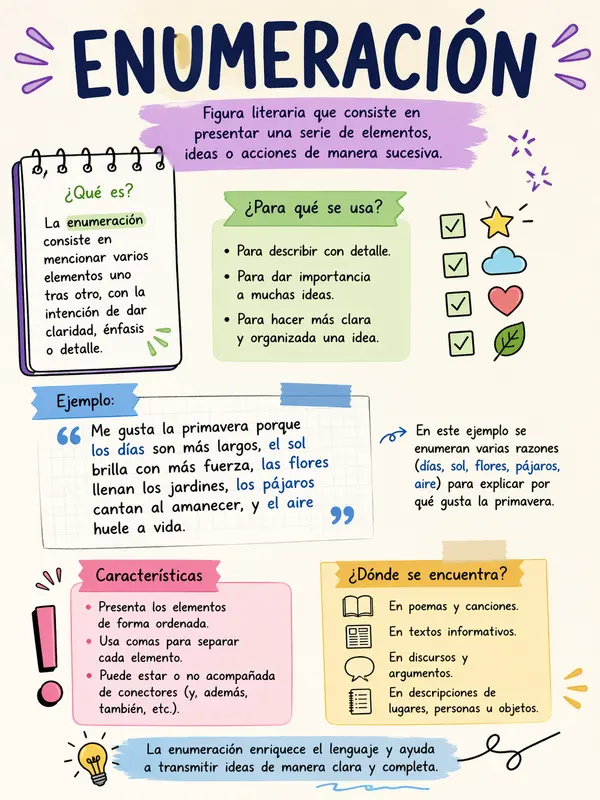 Figura literaria Enumeración
