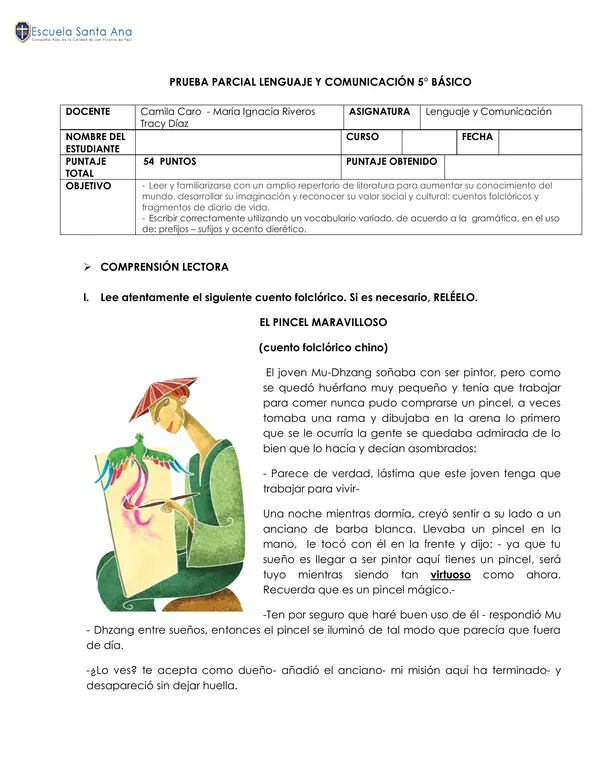 Comprensión de textos literarios y no literarios y uso de prefijos, sufijos y acento dierético”