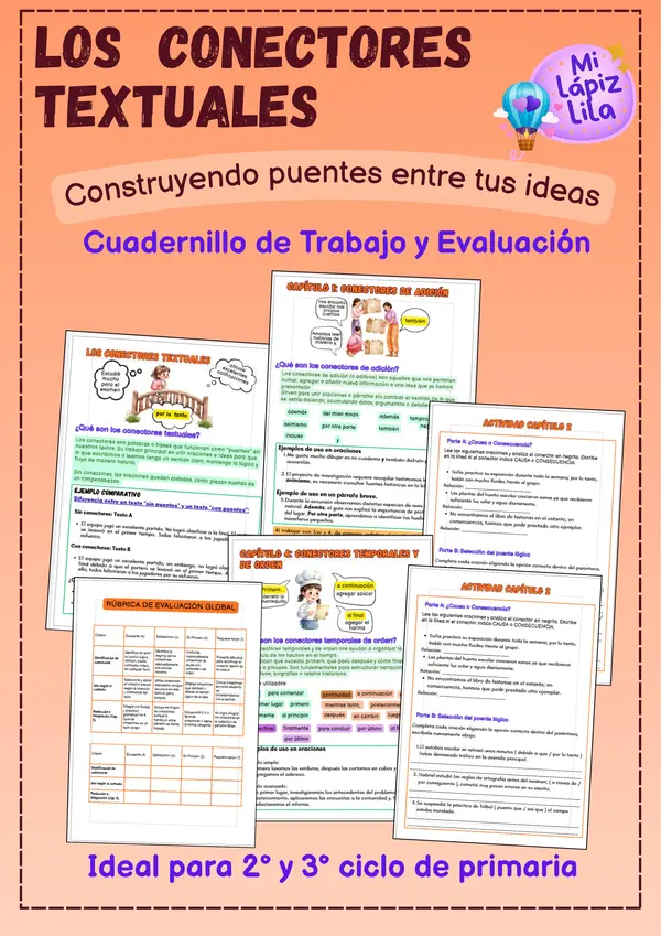 Cuadernillo de Conectores Textuales: Construyendo puentes entre tus ideas (2.º y 3.er Ciclo)