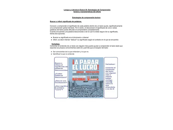 Estrategias de comprensión lectora -  Afiches 