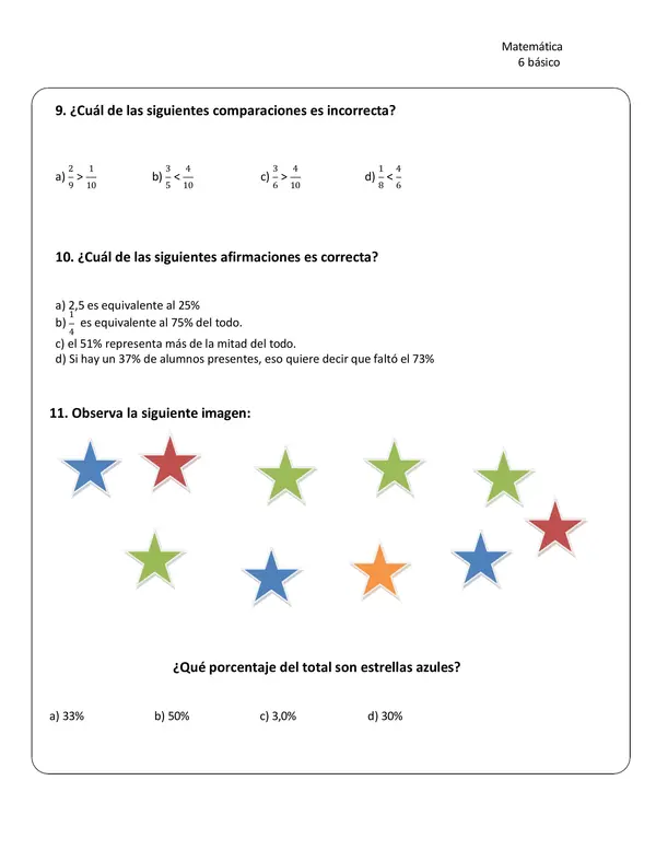 ENSAYO SIMCE 6° BÁSICO MATEMÁTICA