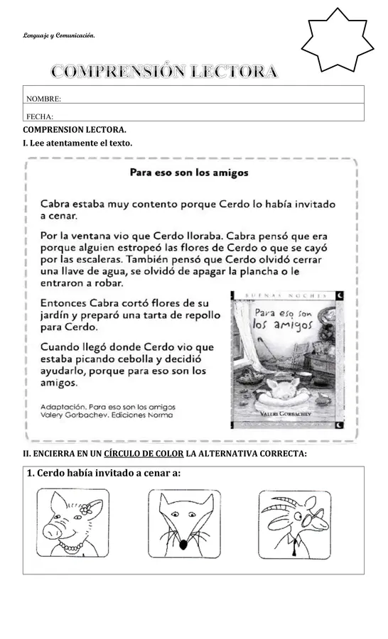Comprensiones Lectoras 2° básico.