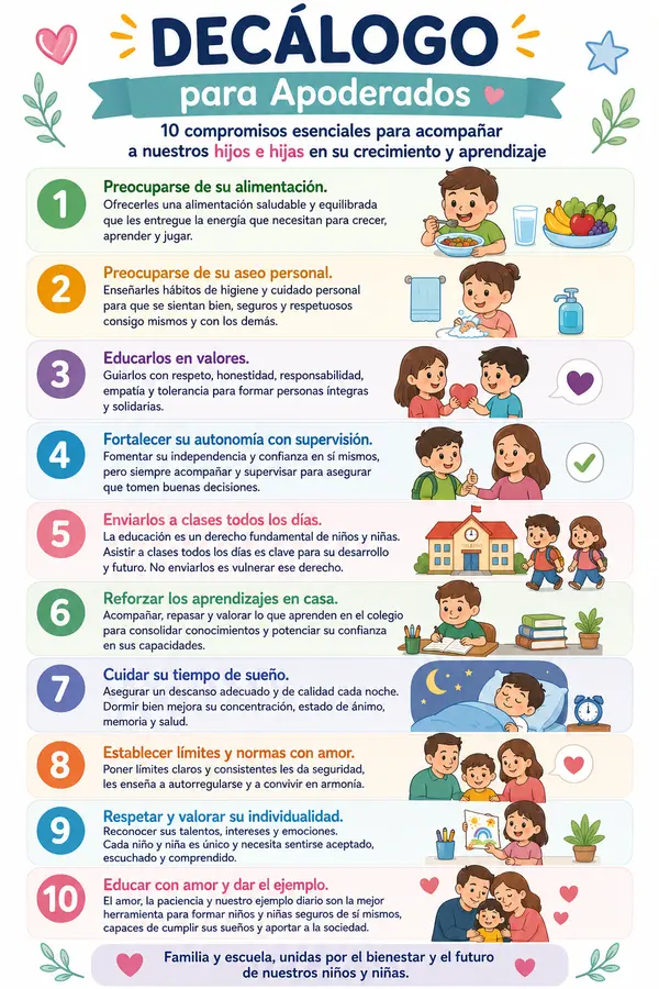 Decálogo para padres y apoderados. 