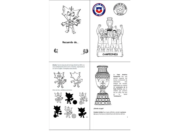 Libro de actividaddes y para colorear "La Copa América 2015"