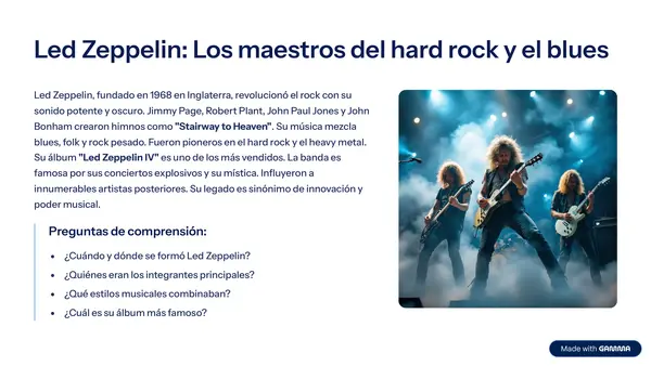 Fomenta la comprensión lectora con este PDF de artistas y bandas musicales.