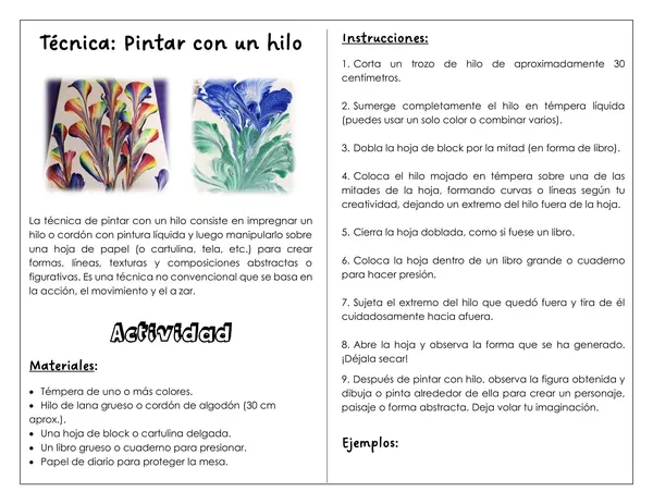 ARTES - Técnica pintar con un hilo