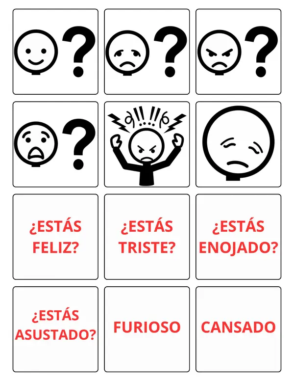 Pictogramas emociones para llavero