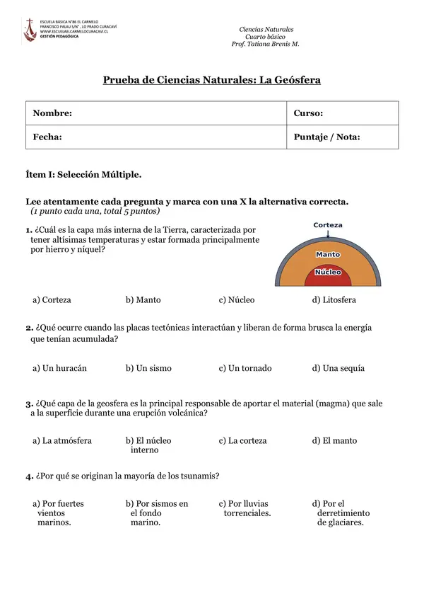 prueba de la geósfera
