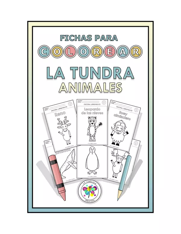 Fichas de actividades de Colorear Tundra Animales Craft