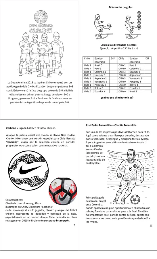 Libro de actividaddes y para colorear "La Copa América 2015"