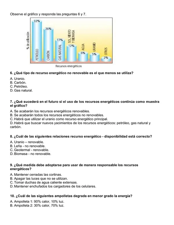 Evaluación de ciencias segundo semestre 6° año básico.