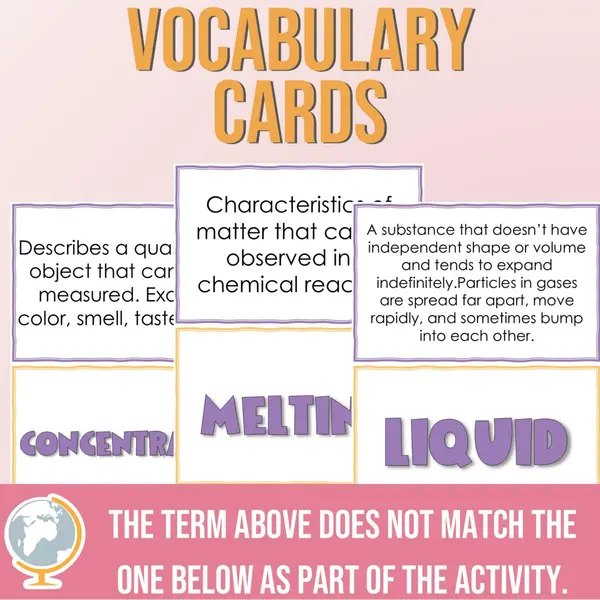 Matter Vocabulary Treasure Hunt