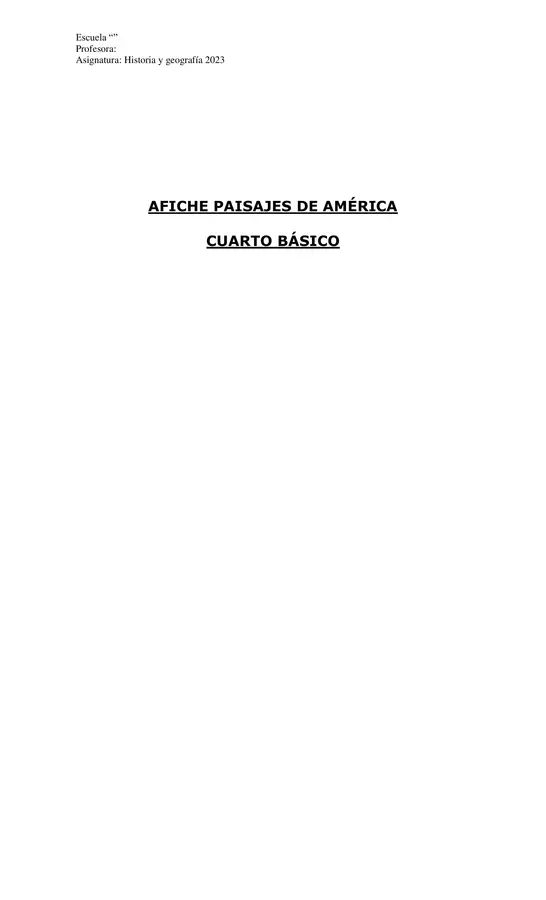 Afiche :Paisajes de América 