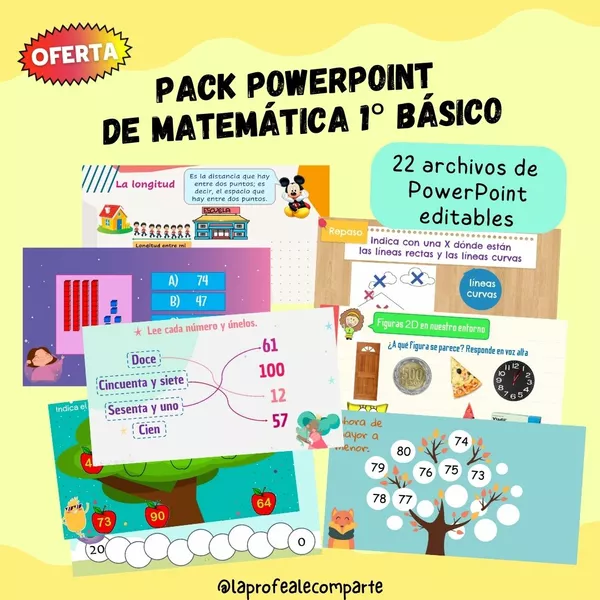 Pack PowerPoint Matemática 1° básico 