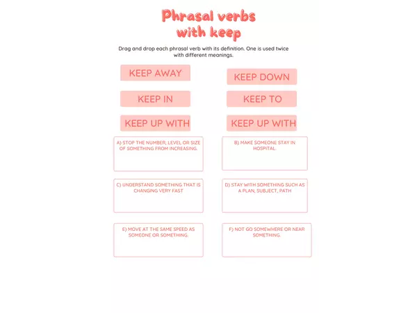Phrasal verbs with keep