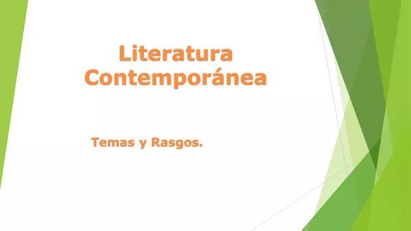 PRESENTACION LITERATURA CONTEMPORANEA, lenguaje, cuarto medio