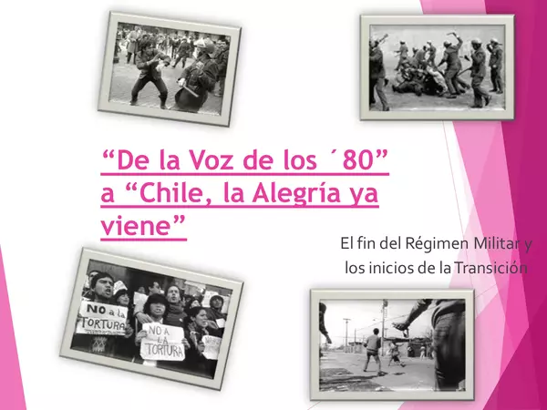 PRESENTACION REGRESO A LA DEMOCRACIA, TERCERO MEDIO, HISTORIA